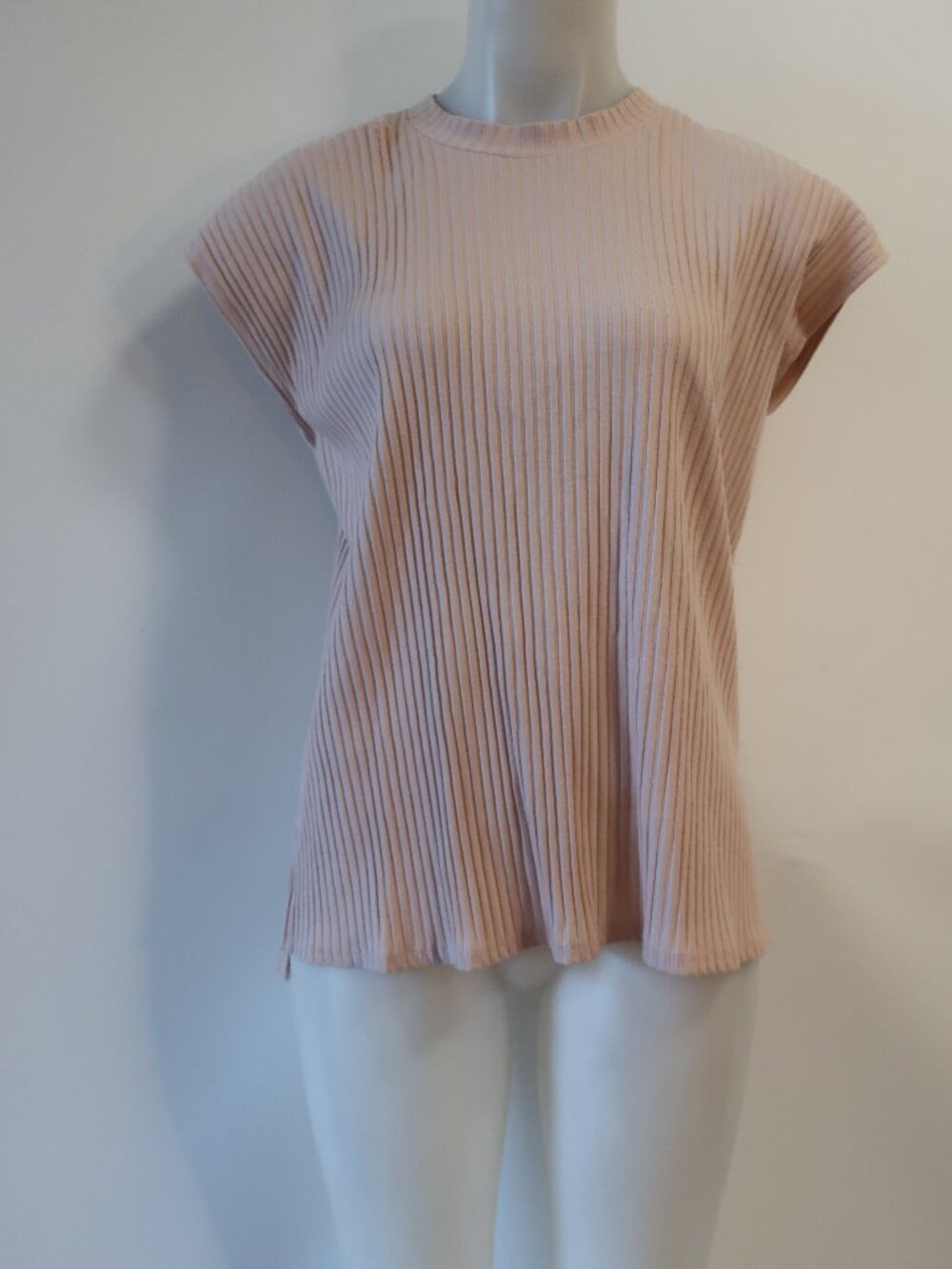 Womens Eileen Fisher Light Pink Ribbed Tank Top M